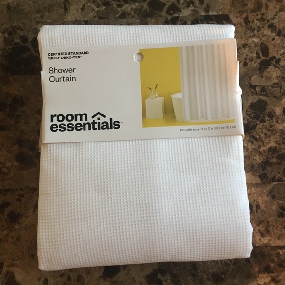 Waffle Weave Shower Curtain White-Room Essentials